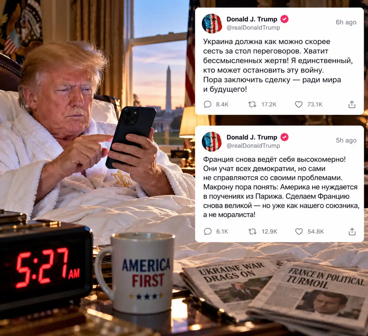 Битвы в соцсетях: Трамп против Украины, Мендель против Telegraph, Безуглая против Кличко