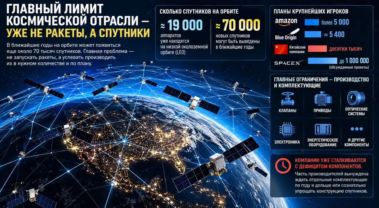 Спутниковая гонка упирается в дефицит компонентов и материалов 1 Спутниковая гонка упирается в дефицит компонентов и материалов