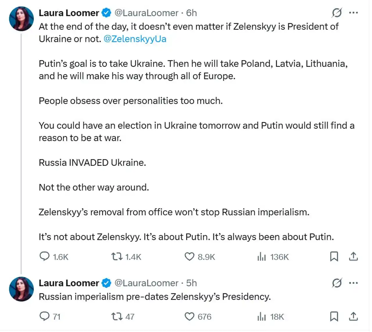 Лора Лумер ответила Трампу: «Дело не в Зеленском, а в Путине» 2 2 56