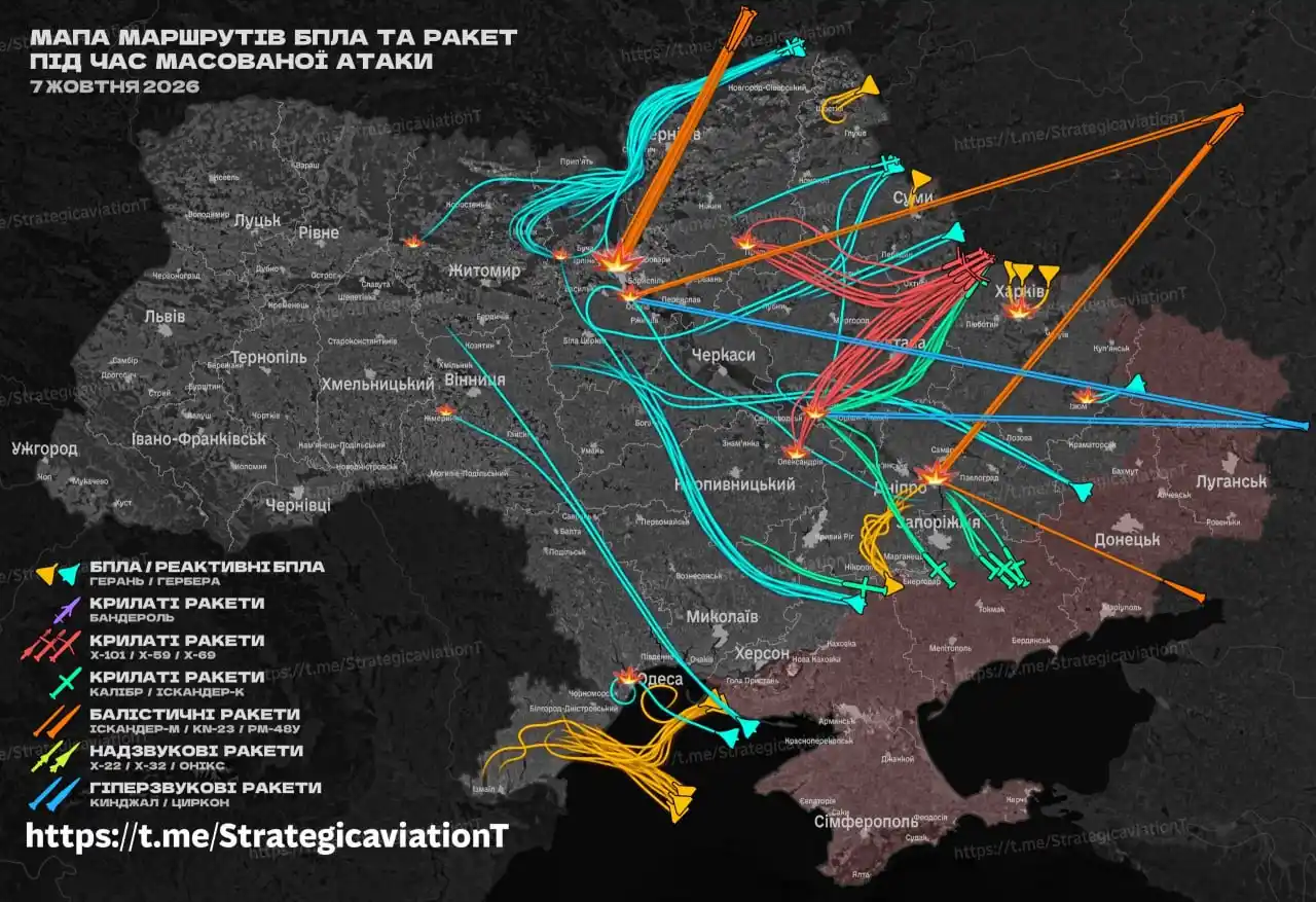 Итоги ночи: массированный удар России по Украине