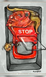 zatiskach donalda trampa z napisom stop msg 6827